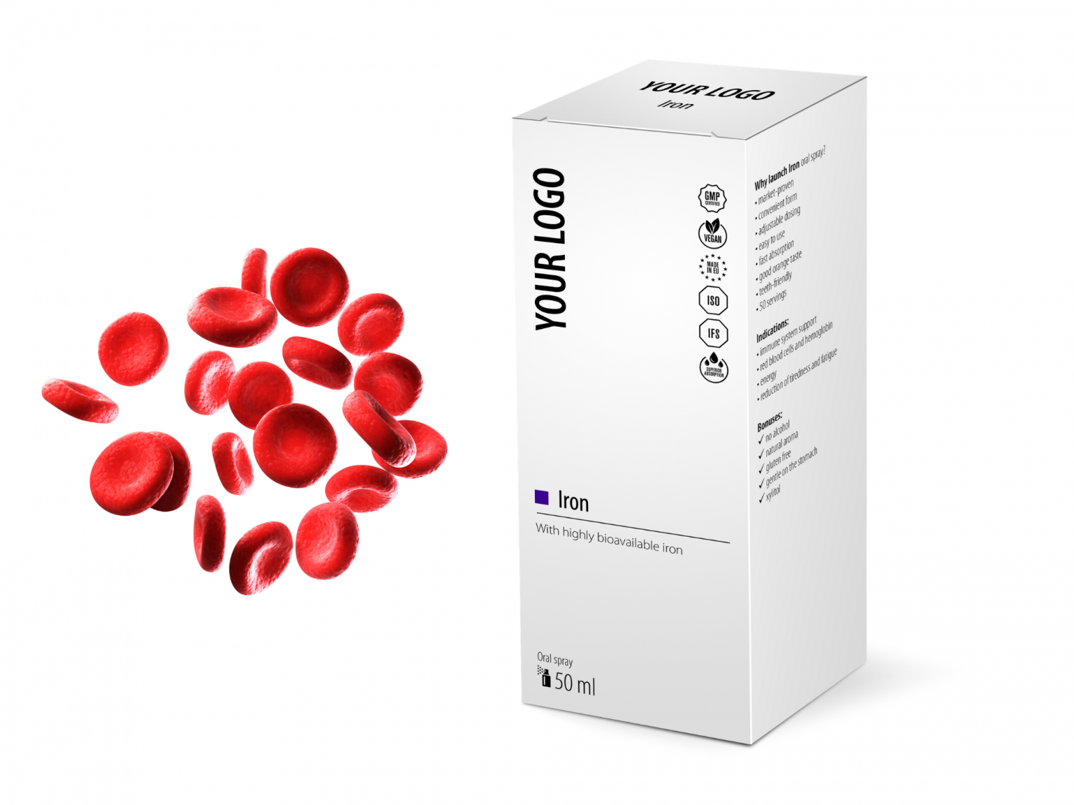 Iron supplement Oral spray gel for your private label Market proven