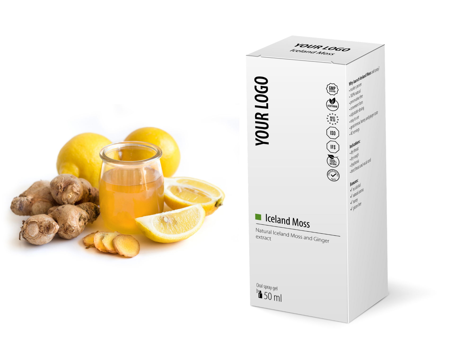 Private label oral spray iceland moss